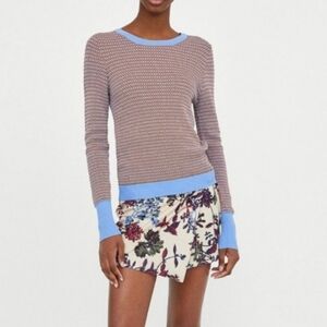 🦋 Zara Faux Suede Floral Skort